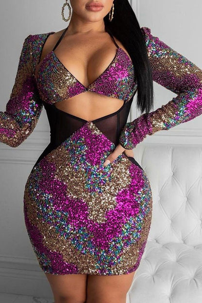 namcoverse Sequined Striking Mini Dress