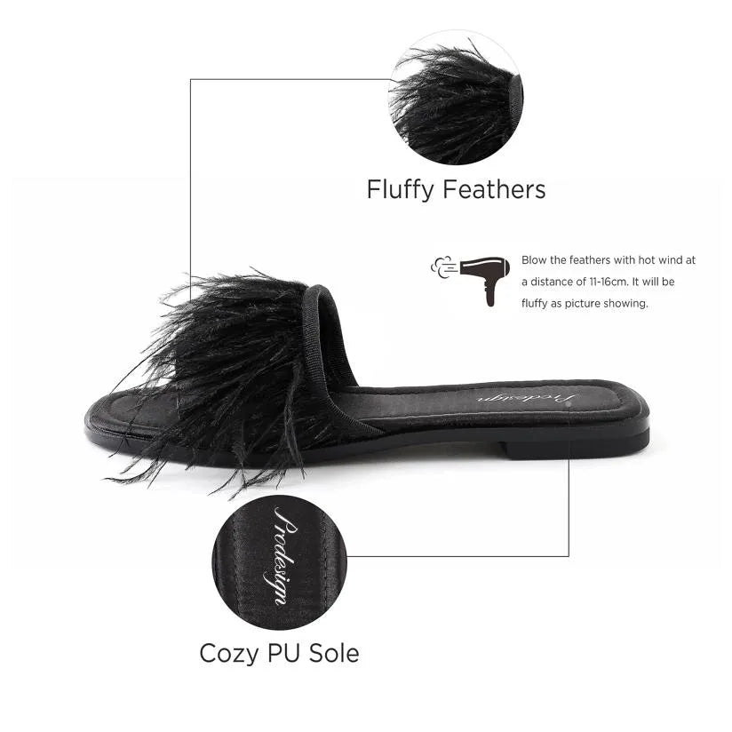 Casual Shoes Women Fur Slippers Fluffy Slides Open Toe Fuzzy Flat Sandal Home Outdoor Drop Delivery Otfuw