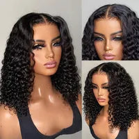 Brazilian Straight Short Bob Wigs Curly Styled Bangs Lace Frontal Human Hair Wigs Ombre Honey Blonde Colored Lace Frontal Wig Preplucked