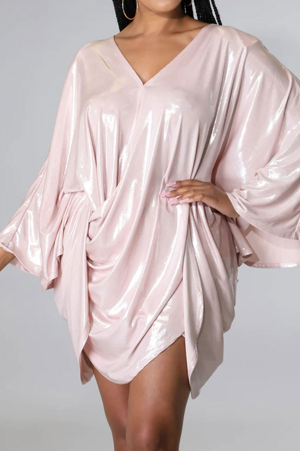 namcoverse Gilding Striking Backless Ruched Irregular Mini Dress