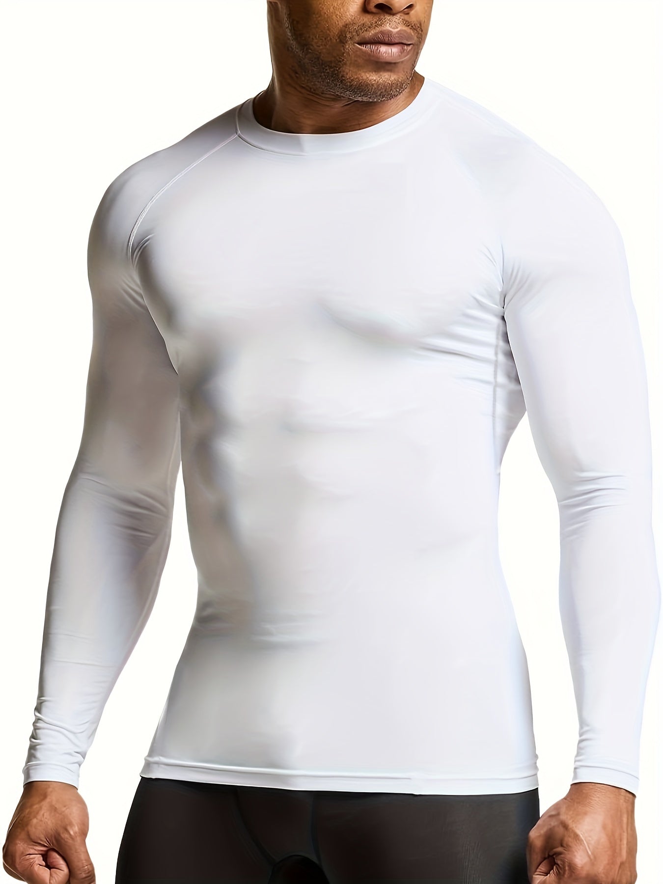 1/3 pcs Thermal Performance Long Sleeve Compression Shirt - Men's Winter Sports Base Layer Top for Running, Athletic Training, and Cold Weather Activities - Moisture-Wicking, Quick-Drying, and Four-Way Stretch