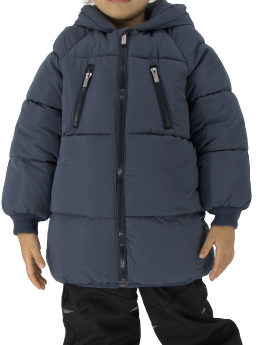 Boys Winter Coats With Hooded, Zip Up Coat Warm Winter Jacket