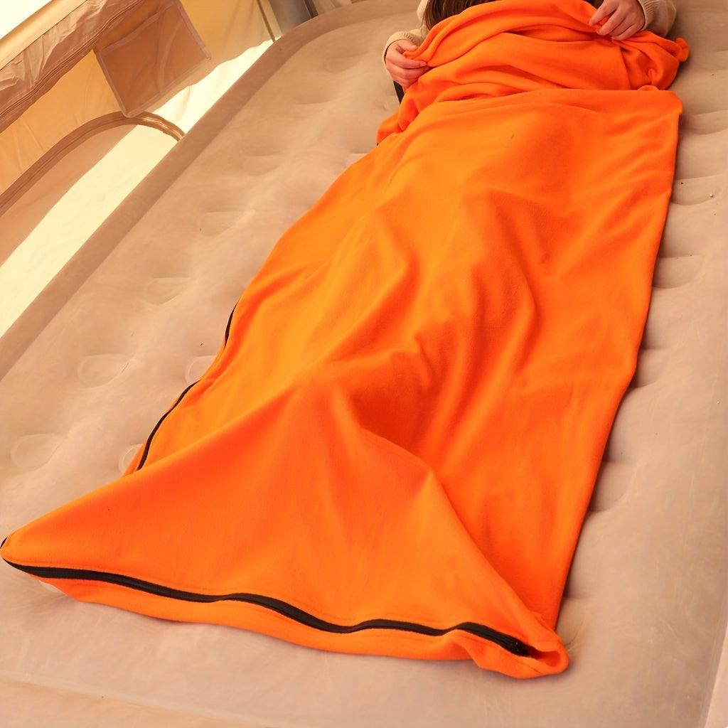 Cozy Fleece Sleeping Bag - Year-Round Warmth, Converts to Blanket - Perfect for Outdoor Camping, Hiking & Travel