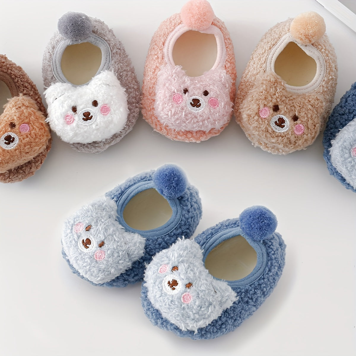 Cute Christmas Animal Slippers - 1pair Non-slip Baby Toddler Shoes Socks for Girls & Boys