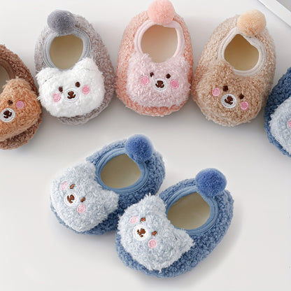 Cute Christmas Animal Slippers - 1pair Non-slip Baby Toddler Shoes Socks for Girls & Boys