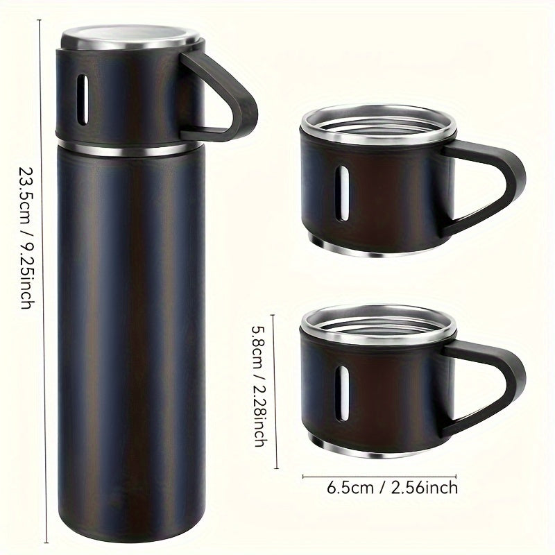 16.91oz Stainless Steel Thermal Mug Set with Cup - Insulated, Leakproof for Hot & Cold Beverages - Ideal for Business & School