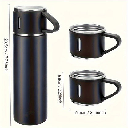 16.91oz Stainless Steel Thermal Mug Set with Cup - Insulated, Leakproof for Hot & Cold Beverages - Ideal for Business & School