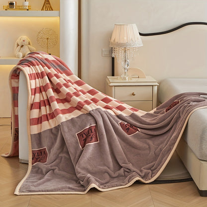 1pc Simple Fashion Checkered Pattern Blanket, Bedroom Bed Blanket Sofa Blanket, Warm And Comfortable, Autumn And Winter Warm Throw Blanket Nap Blanket