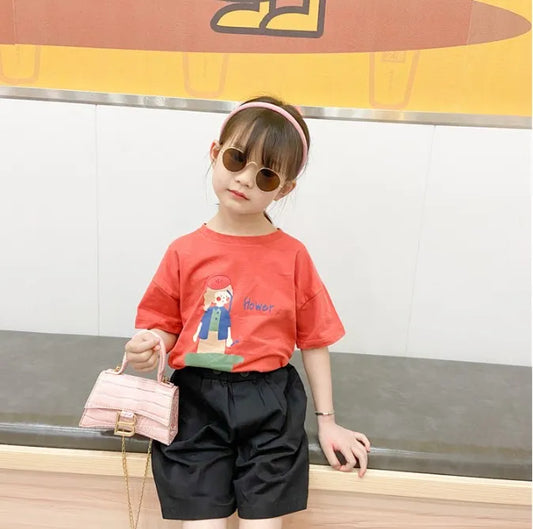 girls designer handbag cute kids PU letter casual messenger bags children zero purse fashion mini single shoulder bag F270