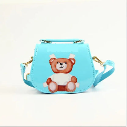 Cute Baby Girls Cartoon Bear Bags Backpacks Kids Leather Princess Bags Children Handbags Child Shoulder Bag Girl Crossbody Purses Wallet