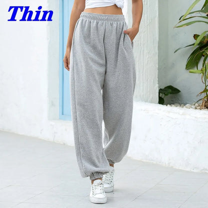 Sweatpants Women Baggy Gray Sports Pants Joggers Wide Leg Oversized Streetwear High Waisted Trousers Women LJ201130