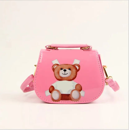 Cute Baby Girls Cartoon Bear Bags Backpacks Kids Leather Princess Bags Children Handbags Child Shoulder Bag Girl Crossbody Purses Wallet