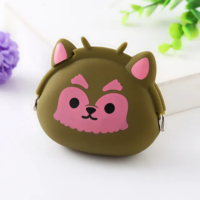 New Coin Purse Mini Silicone Animal Small Purse Lady Key Bag Children Gift Prize Package Bluetooth earphone 10pcs