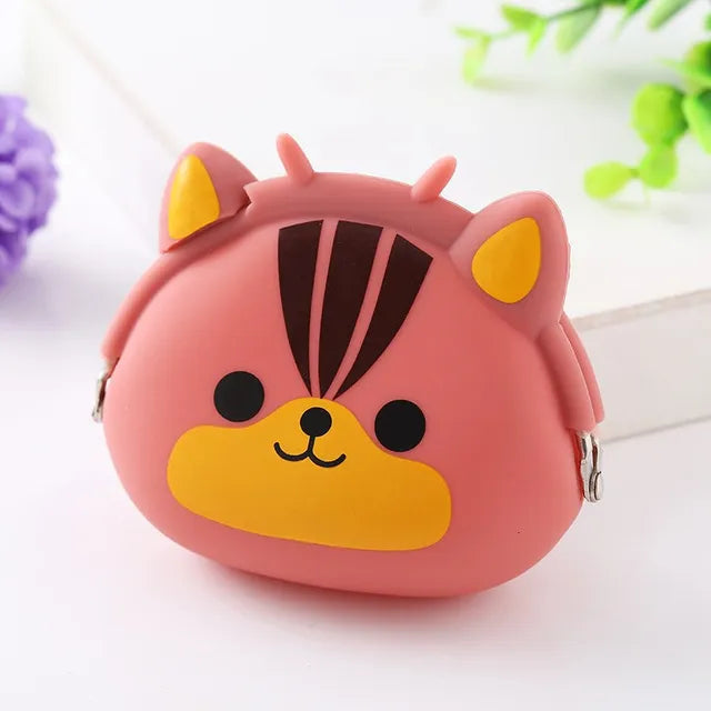 New Coin Purse Mini Silicone Animal Small Purse Lady Key Bag Children Gift Prize Package Bluetooth earphone 10pcs