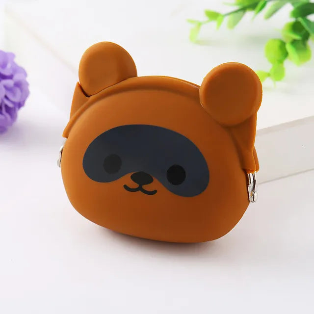 New Coin Purse Mini Silicone Animal Small Purse Lady Key Bag Children Gift Prize Package Bluetooth earphone 10pcs