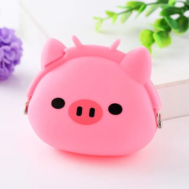 New Coin Purse Mini Silicone Animal Small Purse Lady Key Bag Children Gift Prize Package Bluetooth earphone 10pcs