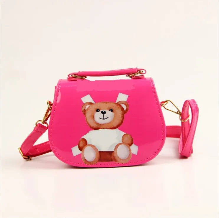 Cute Baby Girls Cartoon Bear Bags Backpacks Kids Leather Princess Bags Children Handbags Child Shoulder Bag Girl Crossbody Purses Wallet