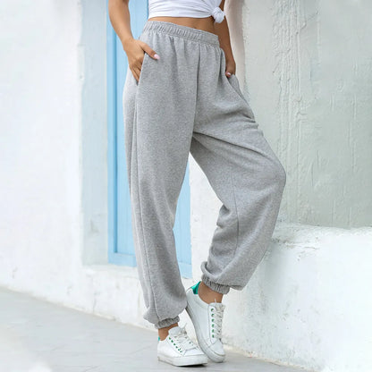 Sweatpants Women Baggy Gray Sports Pants Joggers Wide Leg Oversized Streetwear High Waisted Trousers Women LJ201130