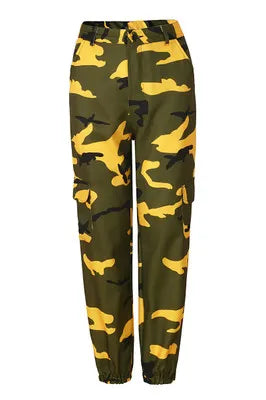 Women High Waist Camouflage Pants Fashion Pantalon Femme Trouser Ankle-Length Sweatpants Cotton Streetwear Camo Pants