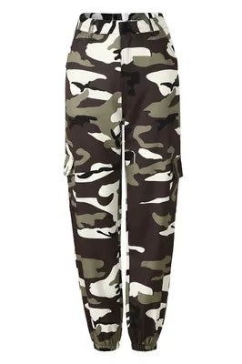 Women High Waist Camouflage Pants Fashion Pantalon Femme Trouser Ankle-Length Sweatpants Cotton Streetwear Camo Pants