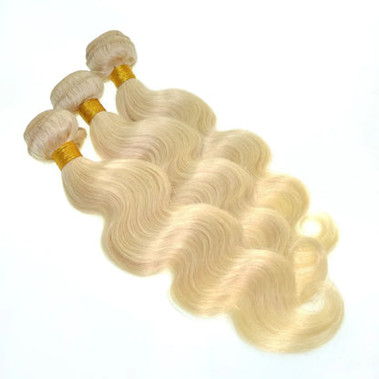 Brazilian Body Wave Human Hair Weaves 613 Blonde Two Tone Color Full Head 3pcs/lot Double Wefts Remy Hair Extensions