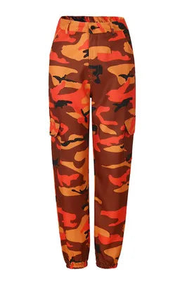 Women High Waist Camouflage Pants Fashion Pantalon Femme Trouser Ankle-Length Sweatpants Cotton Streetwear Camo Pants