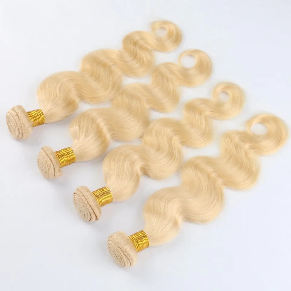 Brazilian Body Wave Human Hair Weaves 613 Blonde Two Tone Color Full Head 3pcs/lot Double Wefts Remy Hair Extensions