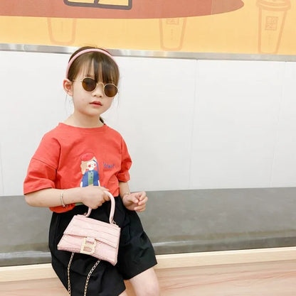 girls designer handbag cute kids PU letter casual messenger bags children zero purse fashion mini single shoulder bag F270