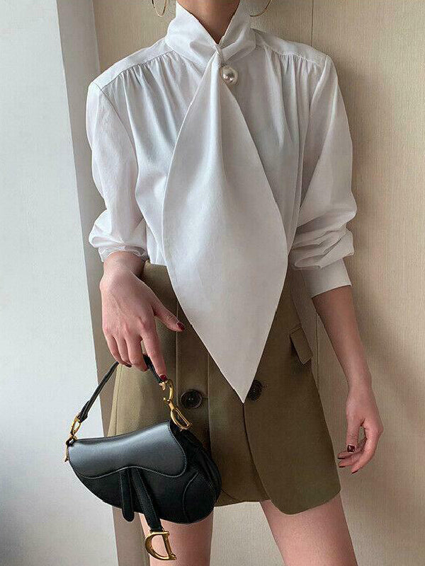 storexq White Inspired Designer Oversize Tops Shirt Blouse