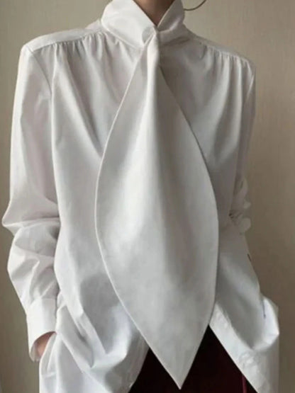 storexq White Inspired Designer Oversize Tops Shirt Blouse