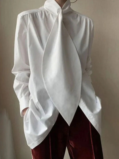 storexq White Inspired Designer Oversize Tops Shirt Blouse